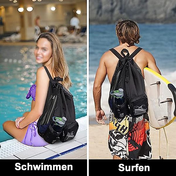 Mutig Strandtasche Turnbeutel mit Kordelzug, Mesh günstig online kaufen