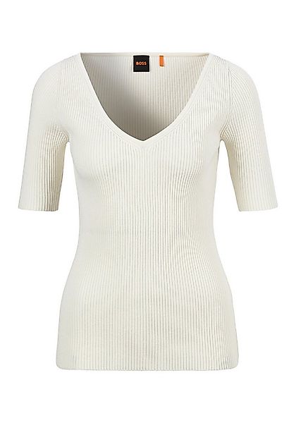 BOSS ORANGE Strickpullover Faradisco Premium Damenmode mit BOSS Metallcharm günstig online kaufen