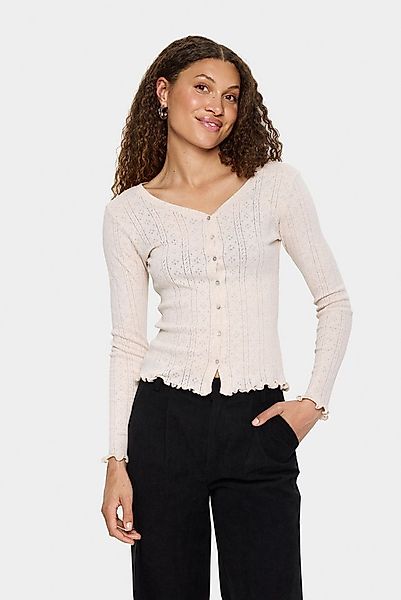 Saint Tropez Strickjacke GruSZ Cardigan mit Lochstickerei und gewelltem Sau günstig online kaufen