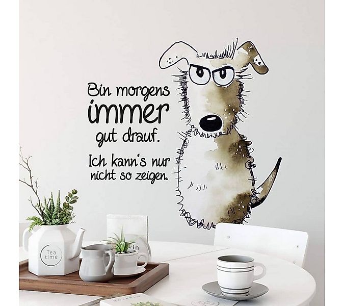 K&L Wall Art Wandtattoo Wandtattoo Hagenmeyer lustiger Hund Bin morgens imm günstig online kaufen