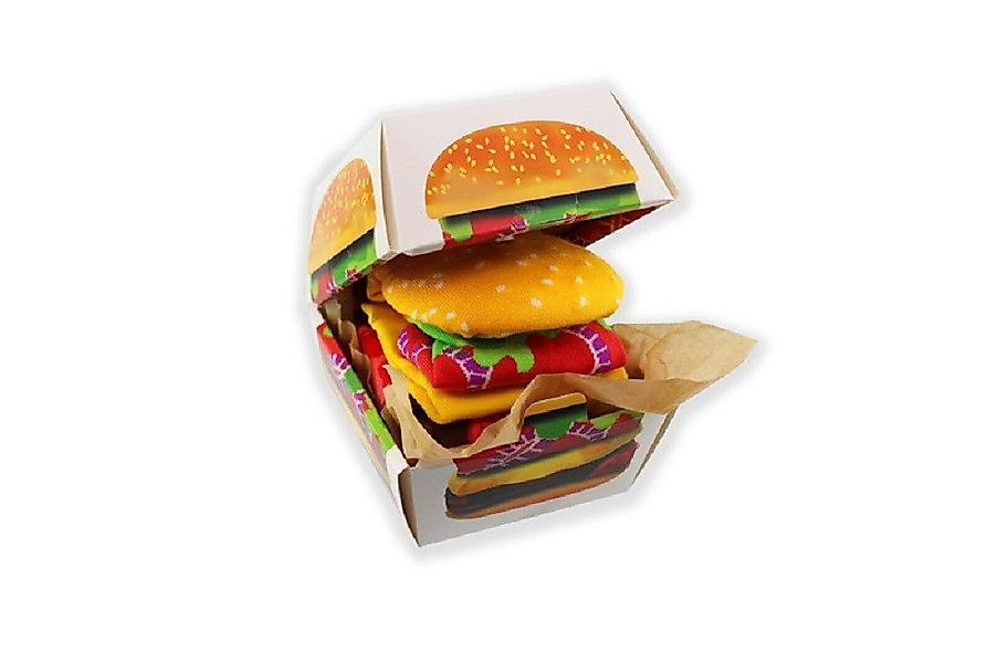 Winkee Freizeitsocken Burger Socks 2-Set Hamburger Socken (Box, 2-Paar, Grö günstig online kaufen