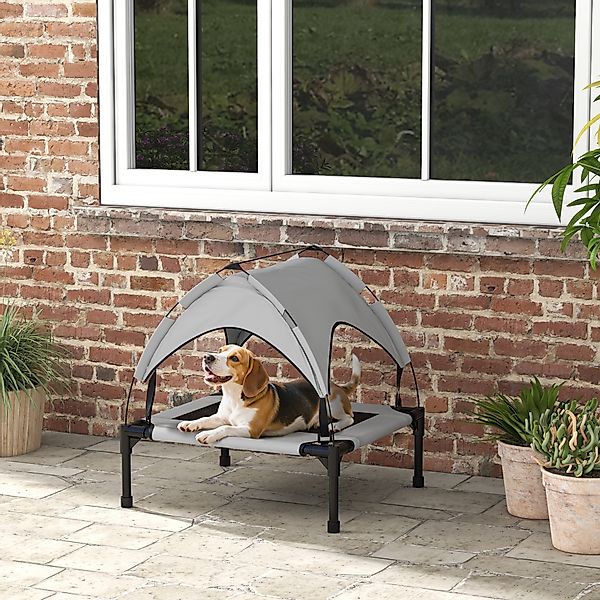PawHut Erhöhtes Hundebett mit Baldachin, Haustierbett, Outdoor Hundeliege m günstig online kaufen