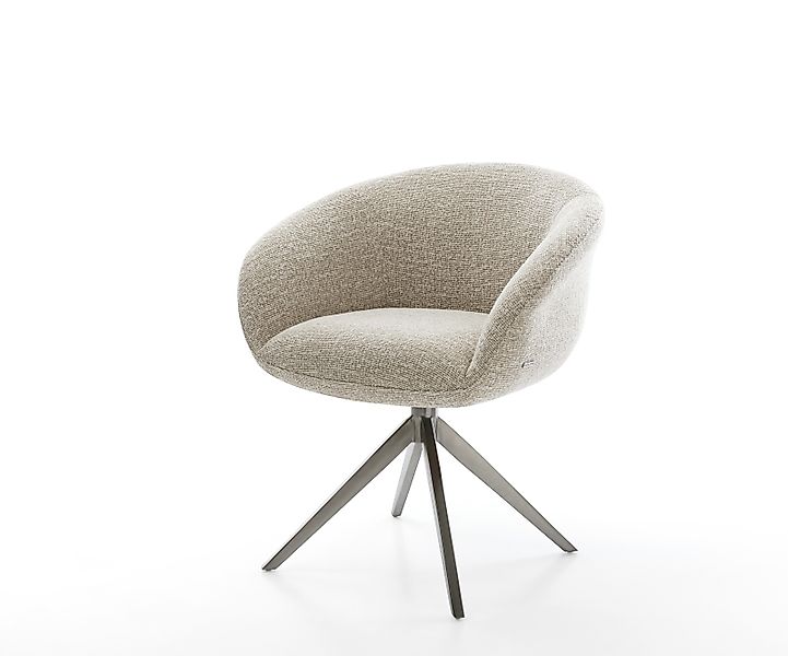 Drehstuhl Vinka-Flex mit Armlehnen Webstoff Soft Beige Kreuzgestell breit G günstig online kaufen