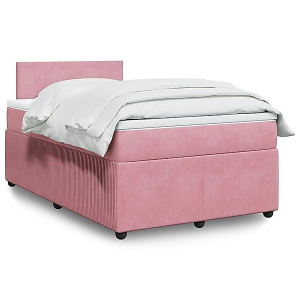 vidaXL Boxspringbett, Boxspringbett mit Matratze Rosa 120x190 cm Samt günstig online kaufen