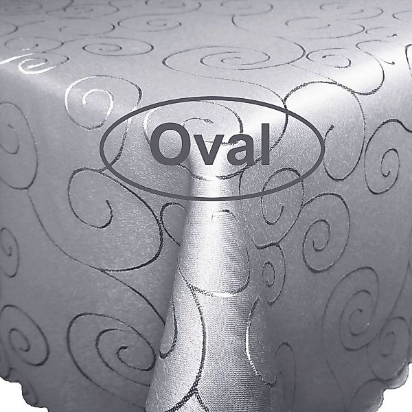 Tischdecke Ornamente OVAL Tischdecke Seidenglanz Damast günstig online kaufen