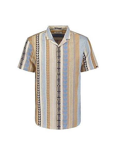 NO EXCESS Rundhalspullover Shirt Short Sleeve Revers Collar Multi Coloured günstig online kaufen