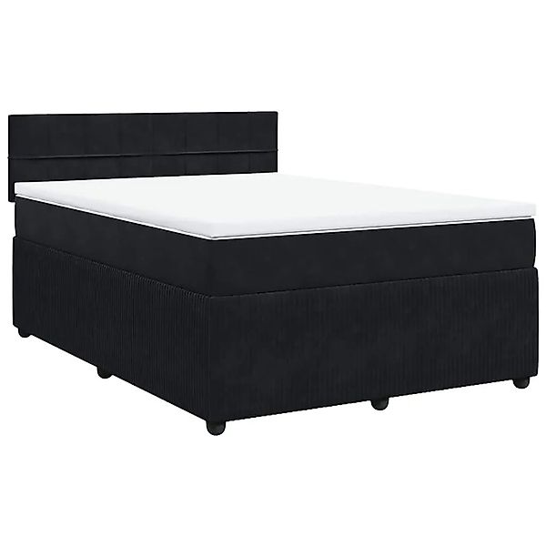 vidaXL Boxspringbett mit Matratze Schwarz 140x200 cm Samt 3287760 günstig online kaufen