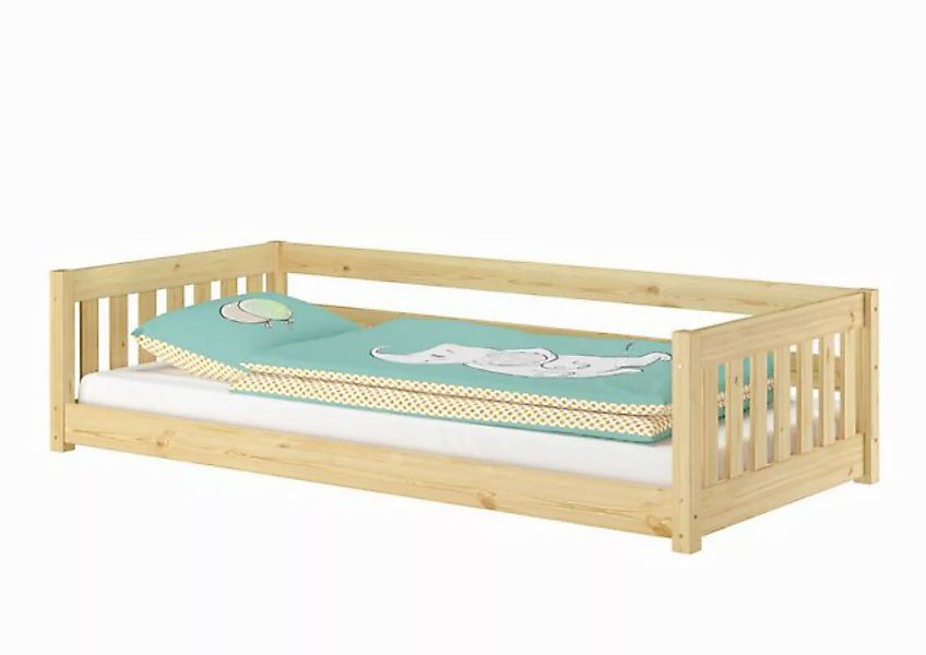 ERST-HOLZ Bett Niederflurbett für Kinder mit Sicherung 90x200 Kiefer massiv günstig online kaufen