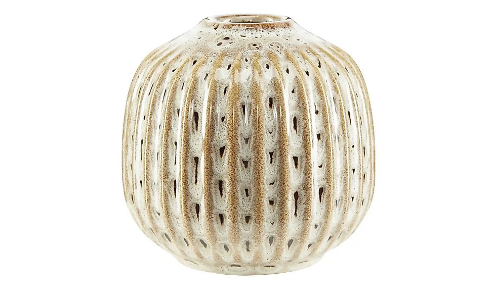 HOME STORY Vase   ¦ braun ¦ Steingut ¦ Maße (cm): H: 12,5  Ø: 12.8 Accessoi günstig online kaufen