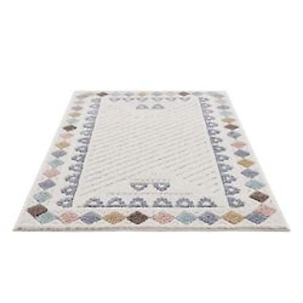 payé Teppich Nara-3034 Hochflor 200x290 cm Multi Rautenmuster günstig online kaufen