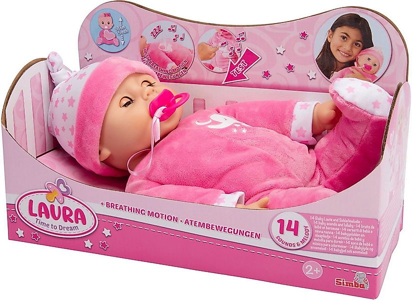 SIMBA Babypuppe Simba Puppe Babypuppe Laura Schlummerzeit macht 14 Babylaut günstig online kaufen