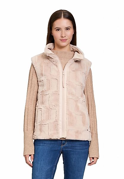 Betty&Co Plüschweste "Betty & Co Damen Kunstfell-Weste mit Stehkragen", Mat günstig online kaufen