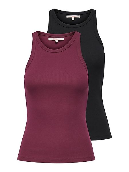 ONLY Tanktop ONLLINDSAY TANK TOP 2 PACK (Packung, 2-tlg) Baumwollmischung günstig online kaufen