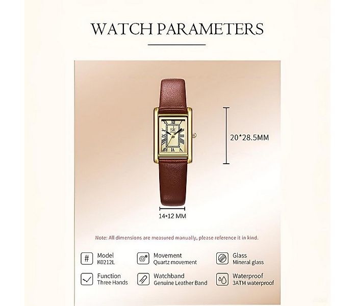 Forrlite Quarzuhr Quarzuhr, Armbanduhr Leder Damen Uhr, Multifunktionsuhr D günstig online kaufen