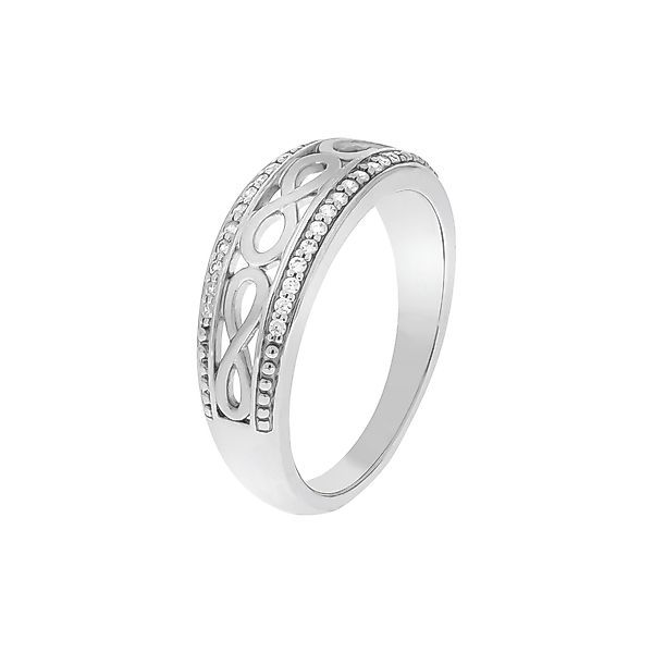 Zeeme Fingerring Silber 925 glanz/mattiert Zirkonia günstig online kaufen