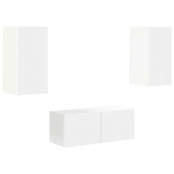 vidaXL TV-Schrankset Wandmontiert 6-Tlg Weiß Holzwerkstoff 3409060 günstig online kaufen