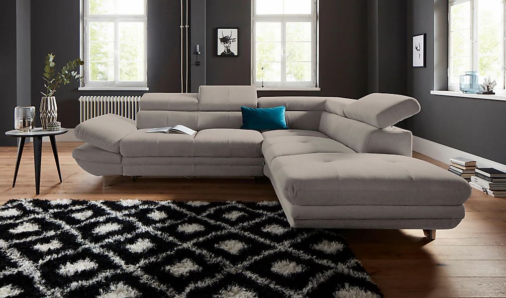 COTTA Ecksofa "Enterprise L-Form", mit Arm- & Kopfteilverstellung, wahlweis günstig online kaufen