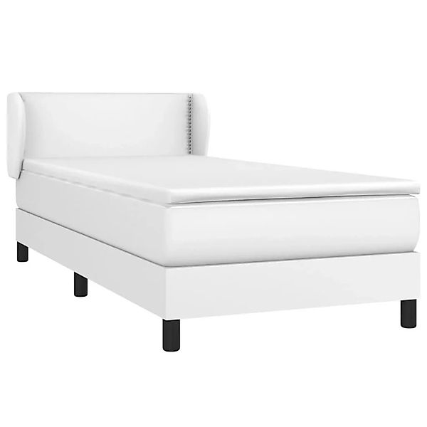 vidaXL Boxspringbett mit Matratze Weiß 100x200 cm Kunstleder 3127236 günstig online kaufen