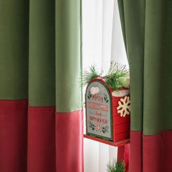 BTTO V&G Gardine Vorhang Samt Blickdicht,Weihnachtsvorhänge,Verdunkelungsvo günstig online kaufen