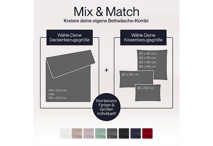 Blumtal Bettwäsche Oeko Tex Zertifizierte Mako Satin Bettwäsche 100% Baumwo günstig online kaufen