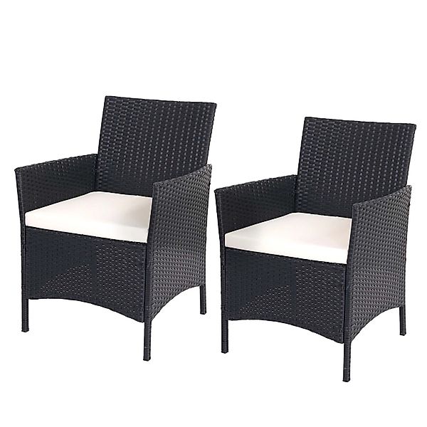 Proregal 2er-Set Poly-Rattan Gartensessel Andi HxBxT 83x59x60 cm Sitzhöhe 4 günstig online kaufen
