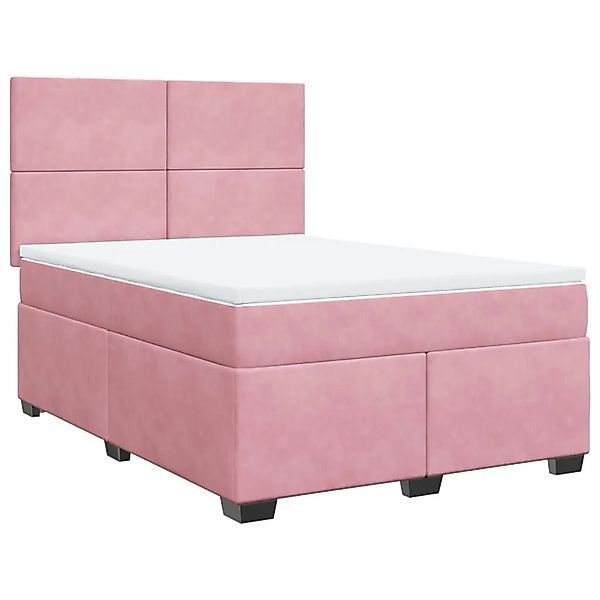 vidaXL Boxspringbett mit Matratze Rosa 160x200 cm Samt 3290953 günstig online kaufen