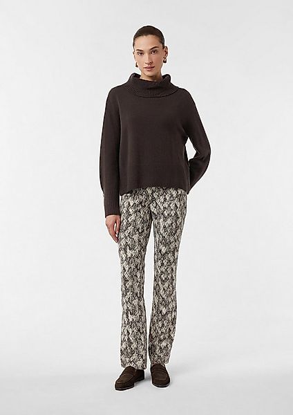 comma Chinos Hose Jacquard-Hose aus Jersey mit Animal-Print günstig online kaufen
