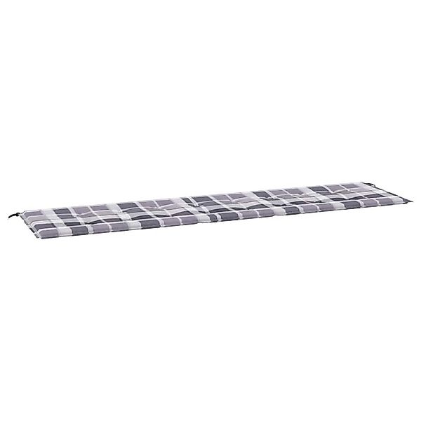 vidaXL Sitzauflage Gartenbank-Auflage Grau Karomuster 200x50x4 günstig online kaufen
