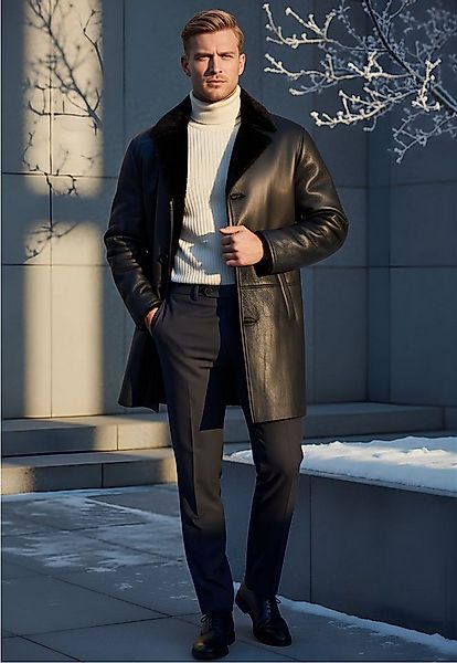 Hollert Wintermantel Lammfellmantel Sten Schwarz günstig online kaufen