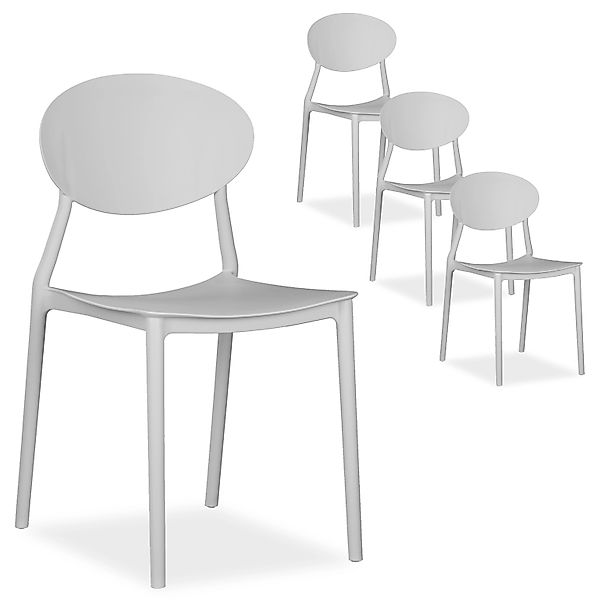 Homestyle4u Gartenstuhl 4er Set in Grau 2449 günstig online kaufen