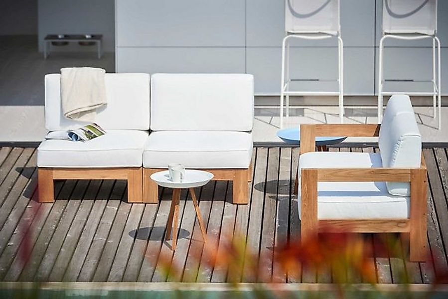 jankurtz Gartensofa Arki Eckelement aus recyceltem Teakholz, Schwarz günstig online kaufen