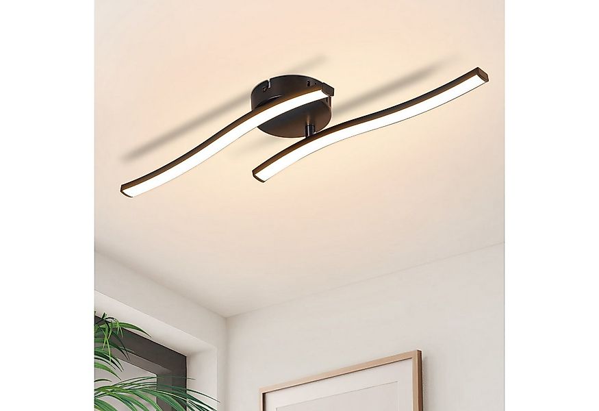 ZMH LED Deckenleuchte Wohnzimmer Schwarz Modern Schlafzimmerlampe 12/24W Wa günstig online kaufen
