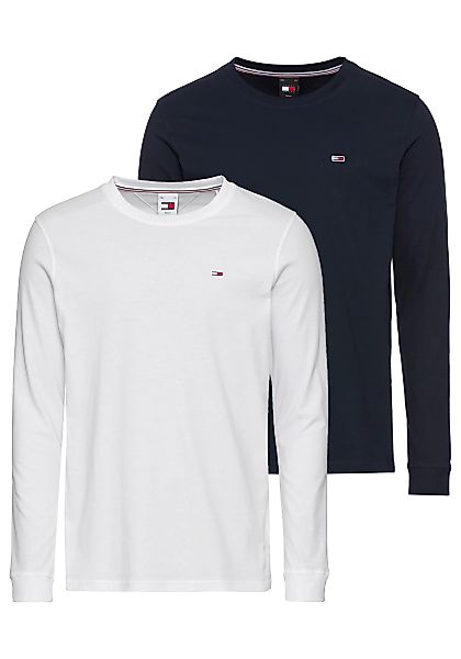 Tommy Jeans Langarmshirt TJM SLIM 2PACK L/S EXT (Packung, 2er) mit Logopräg günstig online kaufen