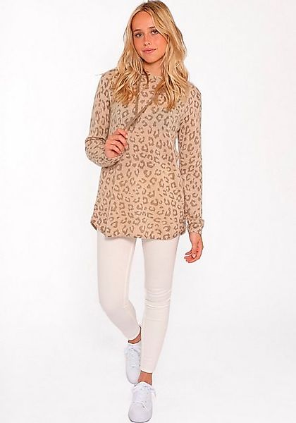 Zwillingsherz Kaschmirpullover Hoodie "Leo Print" mit günstig online kaufen