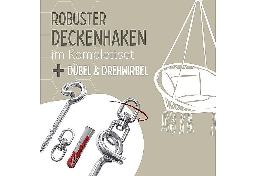 riijk Schraubhaken Wandhaken Hängesessel mit Drehwirbel Dübel für Hängematt günstig online kaufen