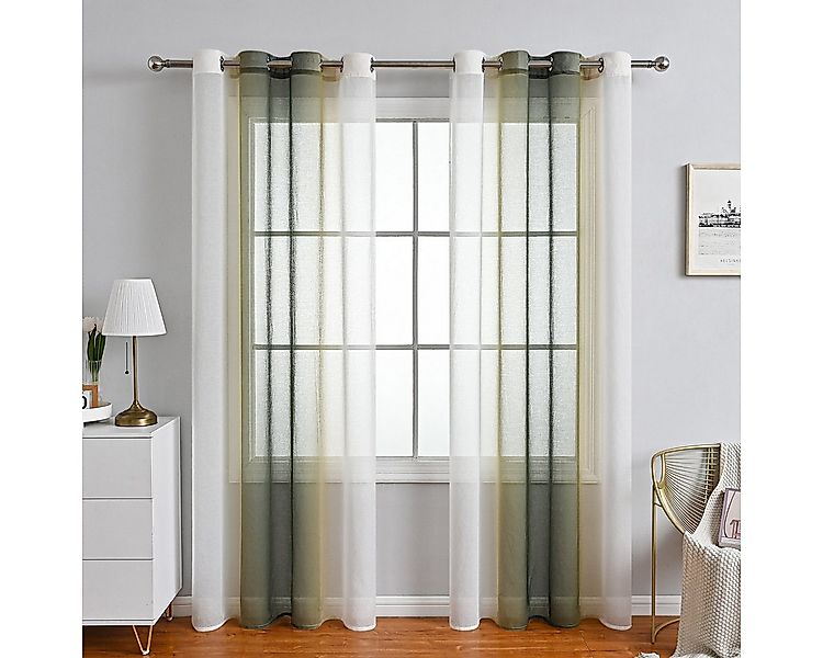 BYSURE Gardine (2 St), Ösen, halbtransparent, Polyester, Farbverlaufsvorhän günstig online kaufen