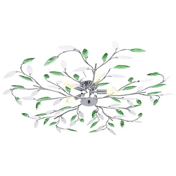 Deckenleuchte Mit Acrylglas-blätter Für 5 X E14-lampen Grün günstig online kaufen