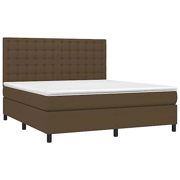 vidaXL Boxspringbett mit Matratze & LED Dunkelbraun 160x200 cm Stoff 313520 günstig online kaufen