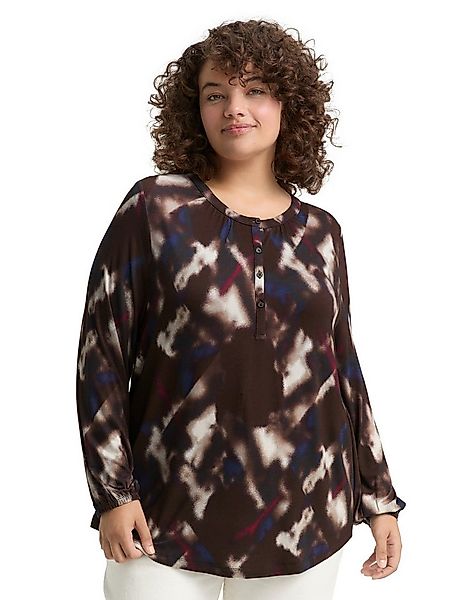 TOM TAILOR PLUS Langarmshirt mit grafischem Muster günstig online kaufen