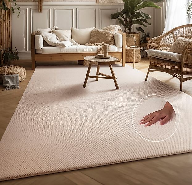 my home Teppich "Ciney" rechteckig 16 mm Höhe Kurzflor, Hoch-Tief Effekt, U günstig online kaufen