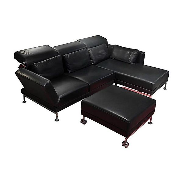 brühl & sippold Ecksofa Polstergarnitur Moule Bezug Leder Lama 5669 10 Schw günstig online kaufen