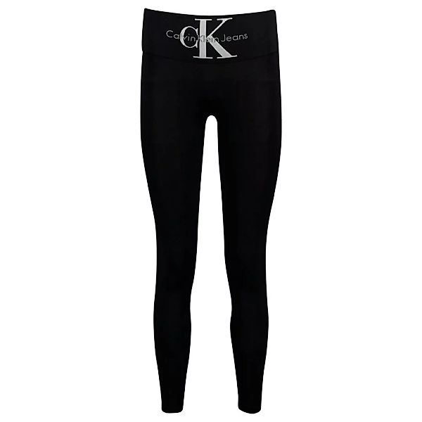 Calvin Klein Logo Leggings Mit Hoher Taille L Black günstig online kaufen