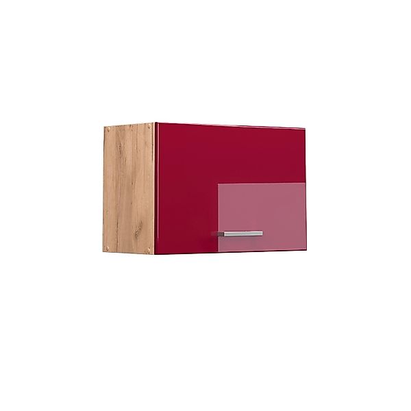 Vicco Hängeschrank R-Line Bordeaux Hochglanz/Goldkraft Eiche 60 cm Flach günstig online kaufen