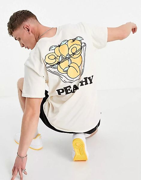 New Love Club – Peachy – T-Shirt in Naturfarbe-Weiß günstig online kaufen