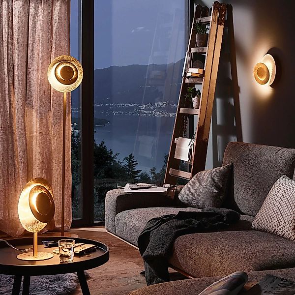 home24 Wofi LED-Wandleuchte Lauren Modern Gold Eisen 1-flammig 24x10x24 cm günstig online kaufen