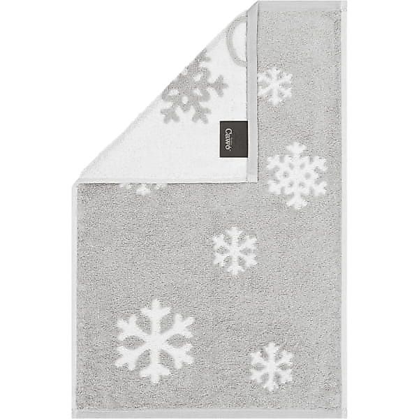 Cawö Handtücher WINTER EDITION Schneekristalle 6270 - Farbe: platin/weiß - günstig online kaufen
