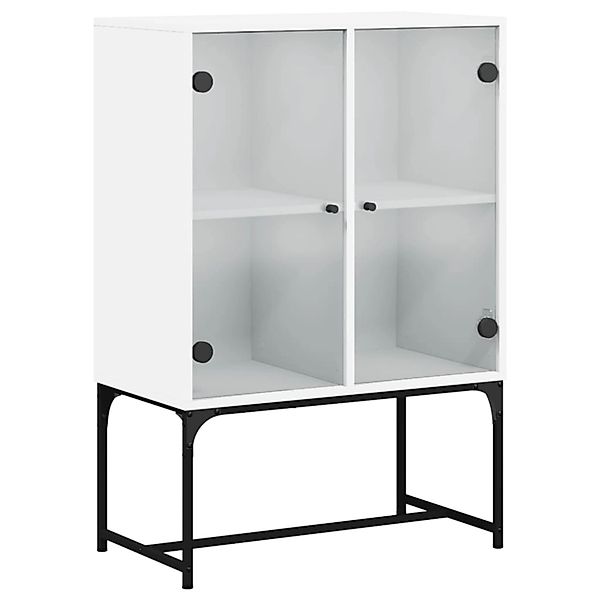 vidaXL Beistellschrank mit Glastüren Weiß 69x37x100 cm 836546 günstig online kaufen