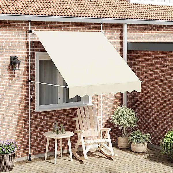 furnicato Einziehbare Markise Handbetrieben 200 cm Cremeweiß günstig online kaufen