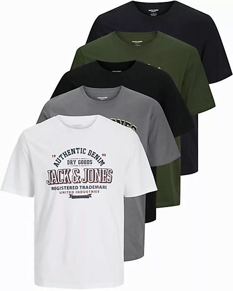 Jack & Jones Plus Print-Shirt Weites Shirt mit Printdruck (Spar-Set, 5er-Pa günstig online kaufen