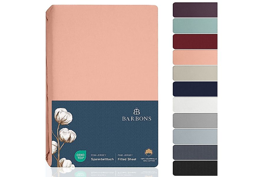 BARBONS Spannbettlaken Jersey Bettlaken, 145 g/m² Spannbetttuch, bis zu 25c günstig online kaufen